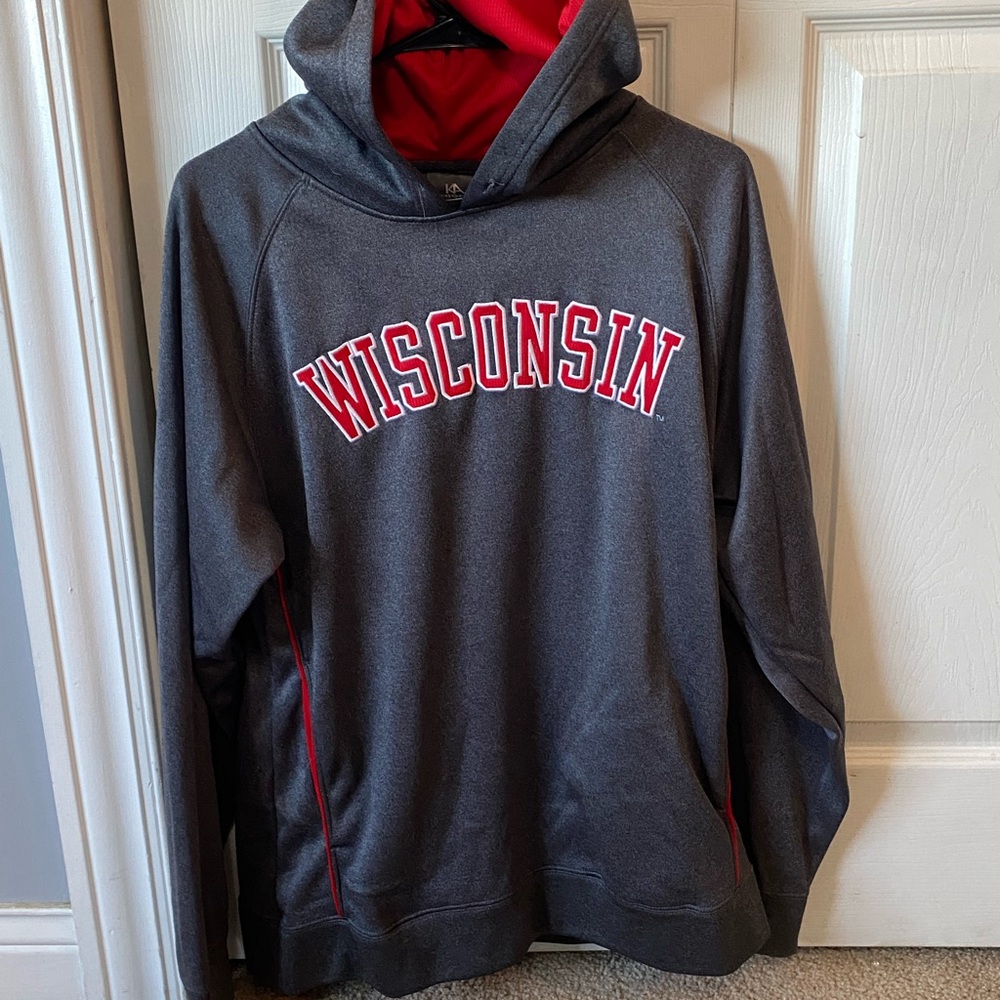 Wisconsin Gray and Red Hoodie